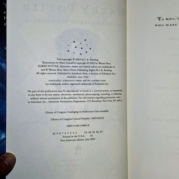 Harry Potter and the Order of the Phoenix, First American Edition July 2003 - Picture 2 of 7